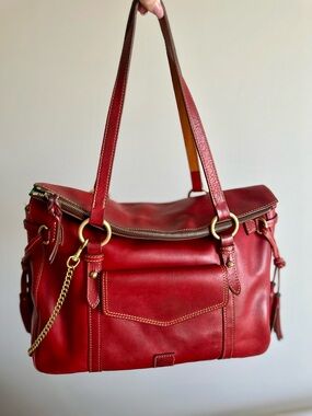 Dooney & Bourke Red Florentine Leather Smith Bag